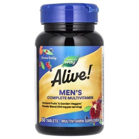 Мультивитамины для мужчин, Nature's Way Alive! Men's Complete Multivitamin, 50 таблеток 033674136607 фото