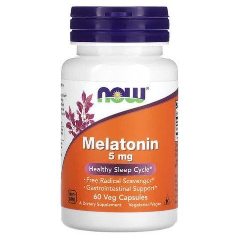 Мелатонин Now Foods Melatonin 5 mg, 60 капсул 733739035554 фото