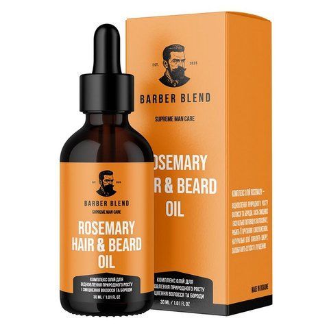Олія для росту бороди і волосся Barber Blend Rosemary Hair & Beard Oil, 30 мл 4823109704190 фото