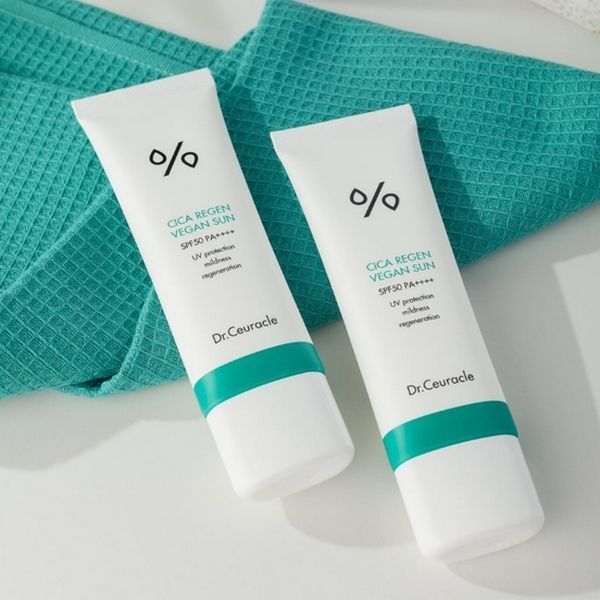 Набір сонцезахисних кремів для обличчя Dr.Ceuracle Cica Regen Vegan Sun Duo Set SPF 50+ PA+++ з центелою 2 в 1 8806133615720 фото