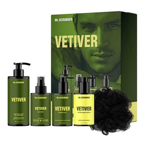 Парфумований набір косметики для чоловіків Mr.SCRUBBER Vetiver Perfumed Men&rsquo;s Essentials Set 4820200415758 фото