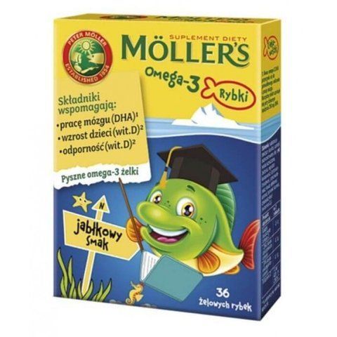 Желейні рибки з яблучним смаком "Omega 3" Mollers 36 шт 7070866033972 фото