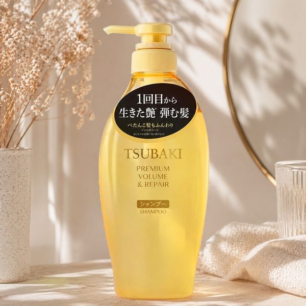 Шампунь Об'єм і відновлення волосся Tsubaki Premium Volume & Repair Shampoo 450 мл 4550516485410 фото