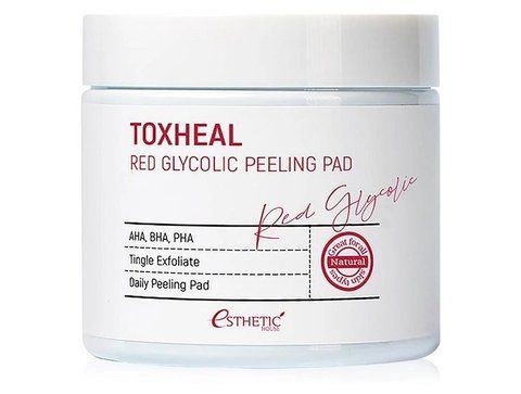 Пилинг-диски для лица с гликолевой кислотой Esthetic House Toxheal Red Glycolic Peeling Pad 100 шт 8809450012234 фото