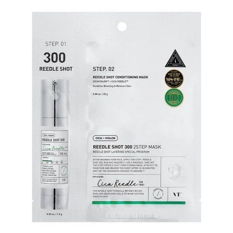 Двухэтапная укрепляющая тканевая маска для лица VT Cosmetics Mild Reedle Shot 300 2 Step Mask 25 г 8803463006044 фото