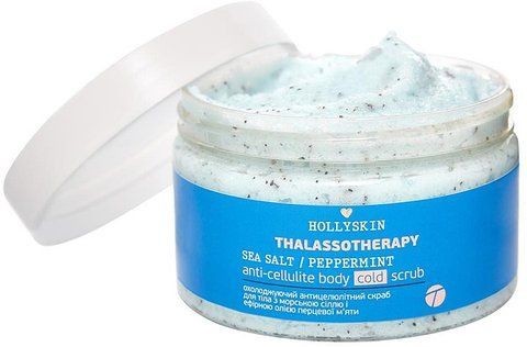 Охолоджуючий антицелюлітний скраб для тіла Hollyskin Thalassotherapy Sea Salt Peppermint Anti-cellulite 250 мл 4823109700543 фото