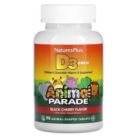 Вітамін Д3 Nature's Plus Animal Parade Vitamin D3 90 жувальних таблеток 097467299504 фото