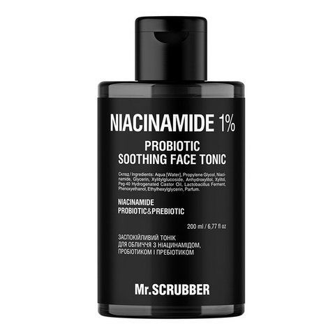 Заспокійливий тонік для обличчя 1% з ніацинамідом Mr.SCRUBBER Niacinamide Probiotic Soothing Face Tonic, 200 мл 4823109702837 фото